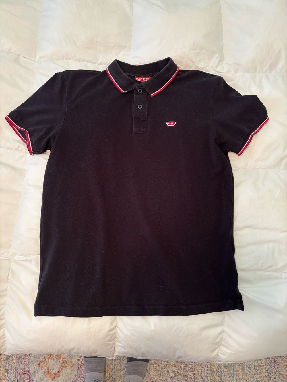 Diesel Black Polo with Red Trim